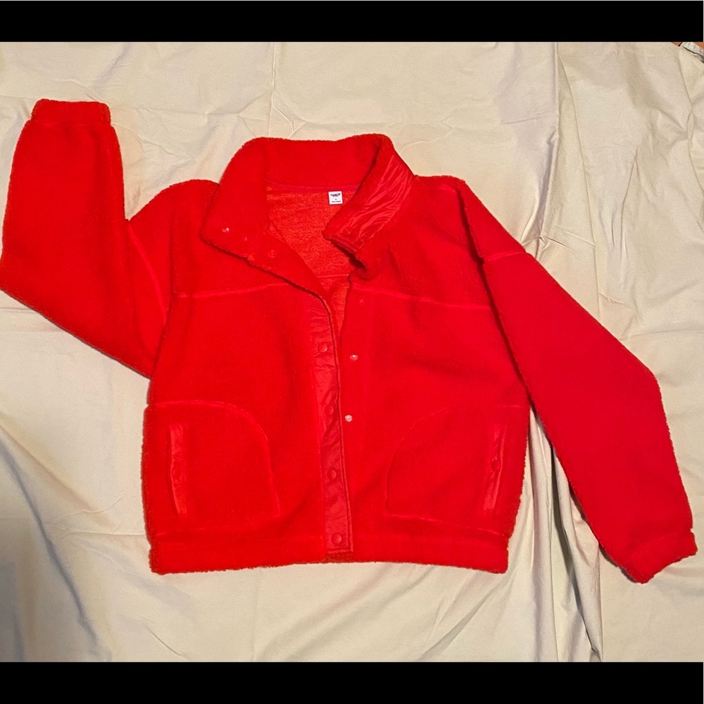 Red Sherpa Jacket - Size L